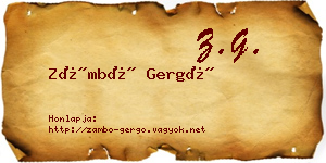 Zámbó Gergő névjegykártya
