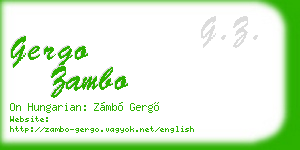 gergo zambo business card