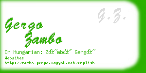 gergo zambo business card